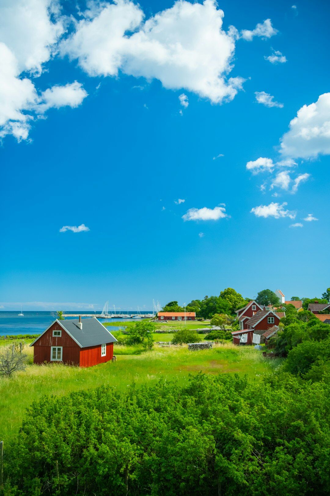 rural danish village scene
